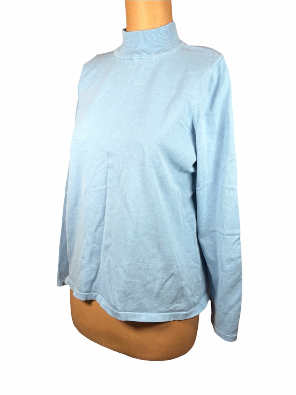 PENDLETON Light Blue Mock Neck Blouse